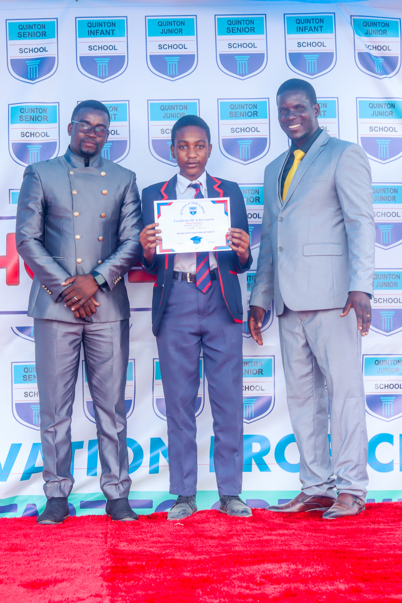 Student receiving a certificate of achievement